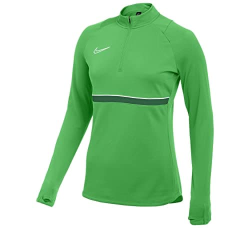 Image of Nike Women's Academy 21 Drill Top Training Sweatshirt, womens, CV2653-362, Lt Green Spark/White/Pine Green/White, XS