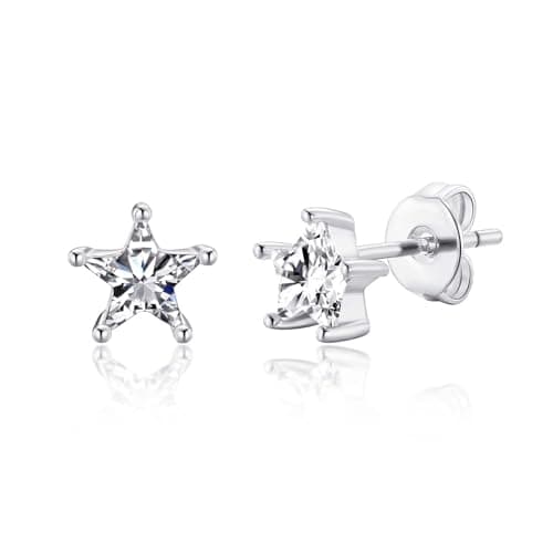 Image of Philip Jones Star Earrings Created with Zircondia® Crystals