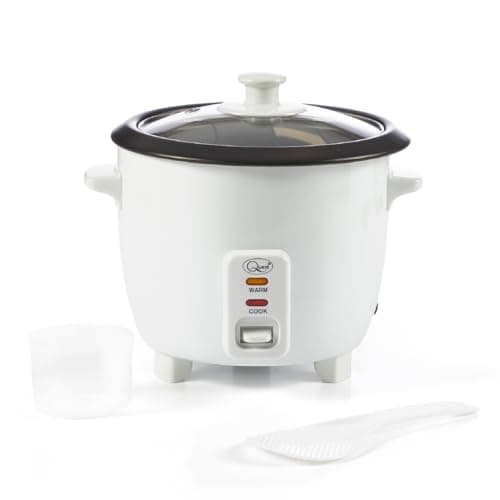 Image of Quest 0.8 Litre Rice Cooker/Up To 4 Servings/Food Warmer Function/Non-Stick Inner Pot/Clear Viewing Lid/With Spoon & Measuring Cup / 350W (35530)