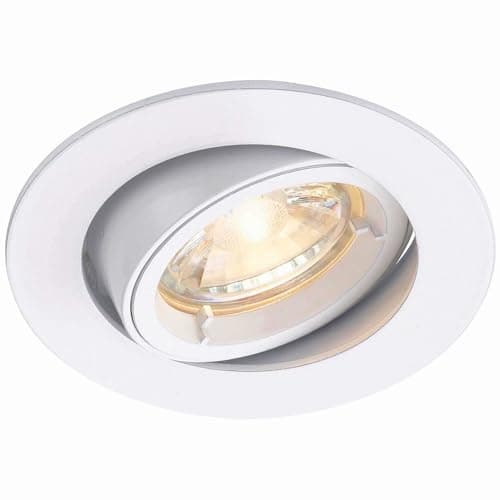 Image of Betta Lighting Recessed Lighting – GU10 LED Spotlights for Ceiling – IP20 Downlights Mains Powered Ceiling Spots for Kitchen Bedroom Lounge - Halogen or LED – Tilt Version, Matt White