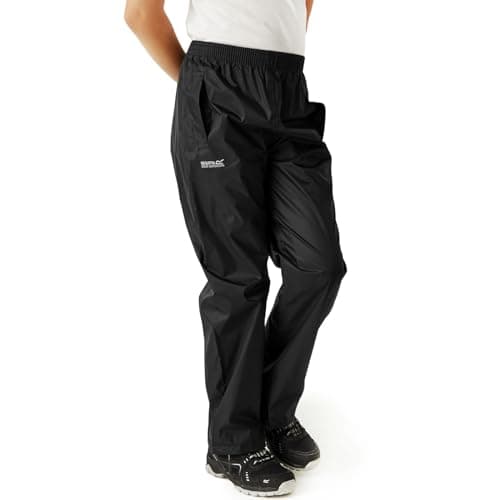 Image of Regatta Unisex Kids Pack It Over Trousers - Black, Size 5-6 Years