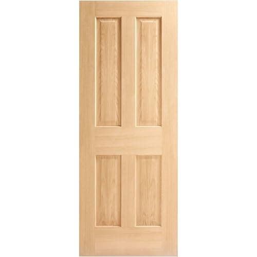 Image of Internal Door Oak Veneer 4 Panel Unfinished Interior Door