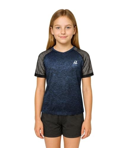Image of A2Z 4 Kids Girls Active Sports Raglan Short Sleeves T Shirts Athletic Soft Feel Lightweight Breathable - T Shirt 561 Navy 11-12