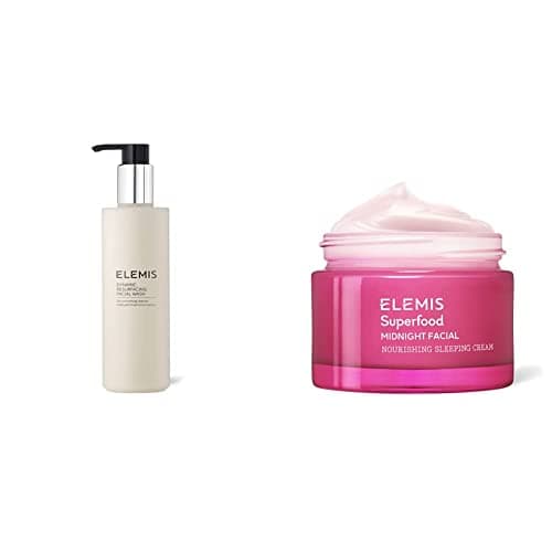 Image of ELEMIS Dynamic Resurfacing Facial Wash, Face Cleanser to Purify, Renew and Revitalise & Superfood Midnight Facial, Prebiotic Over Night Cream to Nourish, Replenish and Revive