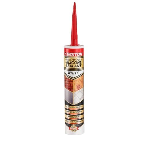 Image of Dekton 280ML Multipurpose Silicon Sealant White - Good-Quality, Multi-Purpose Acrylic for Indoor Applications, UV Resistant, Flexible, Easy Application, Excellent Adhesion to Wet Surfaces & Paintable