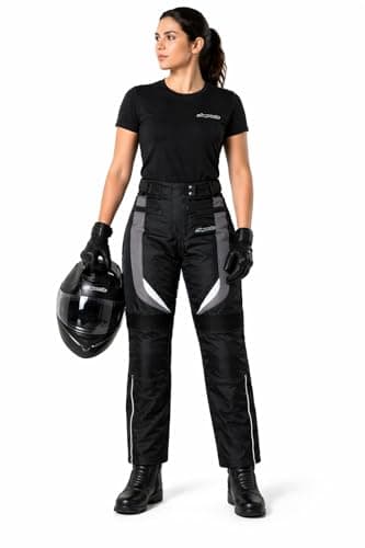 Image of RKsports Ladies 737 Motorcycle Motorbike Waterproof Textile Trousers CE (3 Colours) (Grey, 16)
