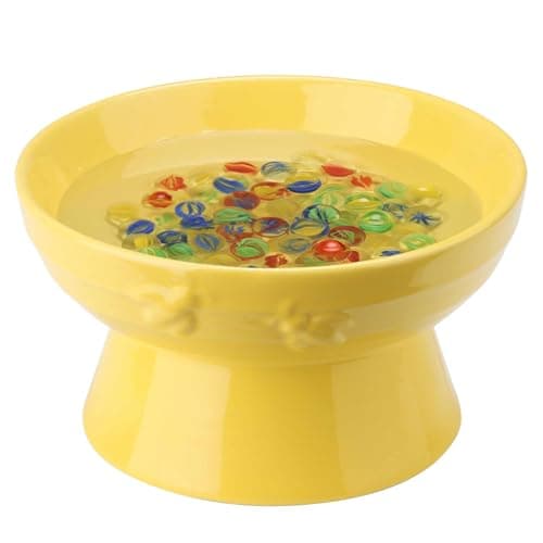Image of Navaris Bee Watering Station - Ceramic Bowl for Feeding and Watering Bees, Butterflies, Small Insects - Decorative Water Station for Gardens - Yellow