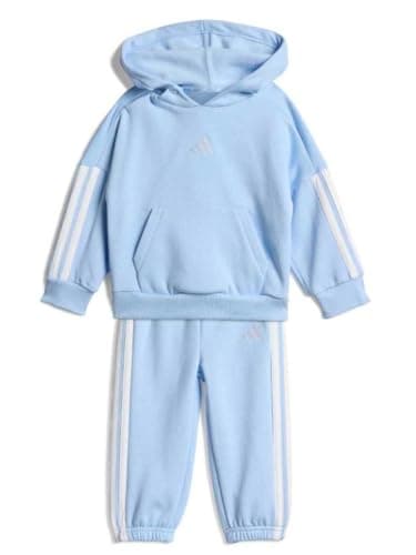 Image of adidas Unisex Baby ESSENTIALS HOODED JOGGER, glow blue/white, 9-12 Months