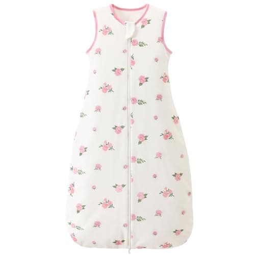 Image of Nivolltha Super Soft Baby Sleeping Bag 1.5 TOG, 100% Cotton Warm All Season Sleeping Bag 6-18 Months for Infant Toddler, Newborn Essentials, Bloom