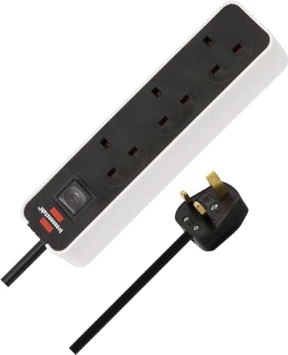 Image of Brennenstuhl Ecolor Extension Socket 3-Way 1.5m H05VV-F 3G1.5 White/Black with Switch *GB*