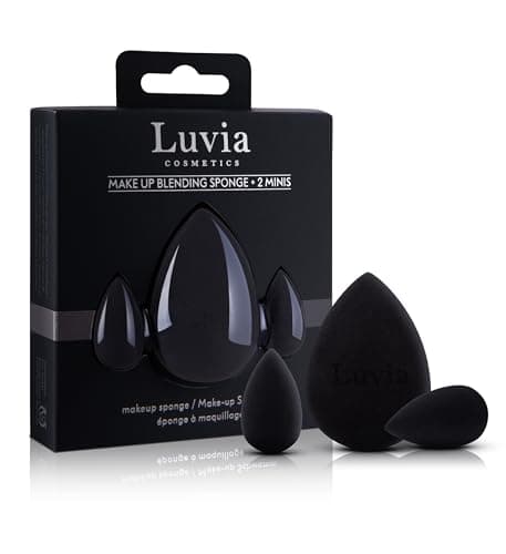 Image of Luvia Beauty Blender Sponge Set - 3 Makeup Egg Sponges in Black - Super Soft Blending Sponge in 2 Sizes for Precise and Large Blending Cosmetics