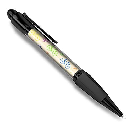 Image of 1 x Black Ballpoint Pen (Black Ink) - Bicycle Pattern Bike Cycle Exercise #44277