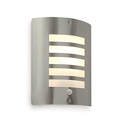Image of National Lighting Bianco PIR Lights Outdoor - Outside Lights Mains Powered - Security Lights with Motion Sensor Mains Powered - IP44 Rated Wall Lights - E27 LED Compatible