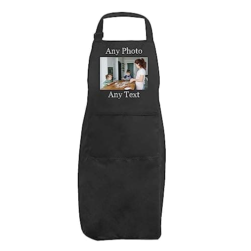 Image of PB TECH Personalised Apron Custom Printed Logo Any Text Photo Customise for Home Kitchen, Restaurant, Coffee house Apron Gift.
