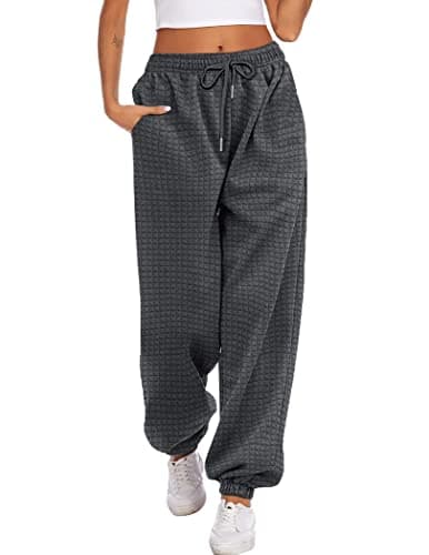 Image of HOTOUCH Womens Joggers Tracksuit Bottoms Sweatpants Lounge Pants Sports Trousers with Pockets Drawstring Dark Gray XL