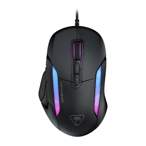 Image of Turtle Beach Kone II Ash Black – Wired Ergonomic RGB Gaming Mouse, 26K DPI Optical Sensor, 100M Click Life Optical Switches, 23 Customizable Inputs, 4D Scroll Wheel, Pure PTFE glides