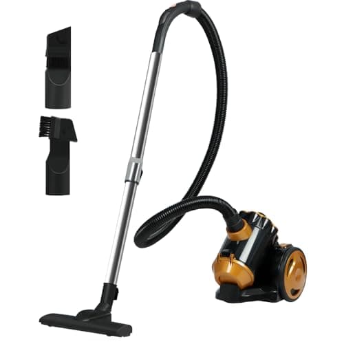 Image of Panana Bagless Cylinder Vacuum Cleaner, 800w High Power Motor, Compact and Lightweight, Cyclonic Vacuum and Carpet Cleaner with 4 stage HEPA Filter for removing Dust, Dirt and Allergens