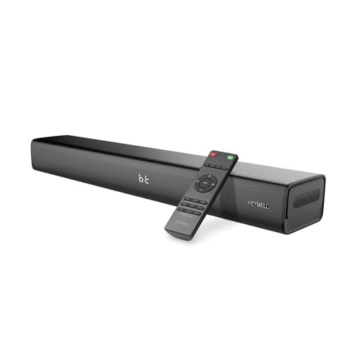 Image of Heymell 2.1ch 120W Small Bluetooth Soundbar for TV, PC, 23-inch TV Sound Bar with Built-in Subwoofer. Dialogue Enhancer, Optical/Aux, Wall Mount. Voyage 202