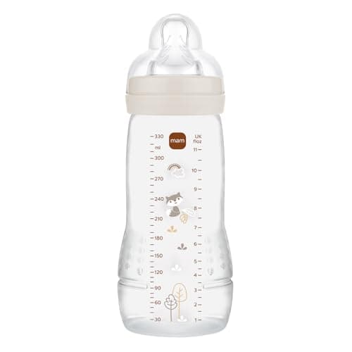 Image of MAM | Easy Active Bottle 6+ Months, Sand (330 ml), with Silicone Teat, Ultra Fast X-Speed, Airtight Seal