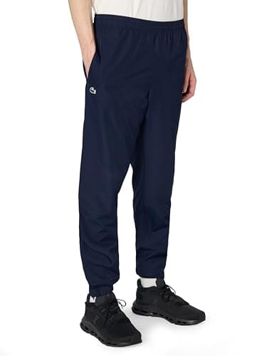 Image of Lacoste Men's relaxed fit jogger pant with adjustable waist, Blue (Navy), L