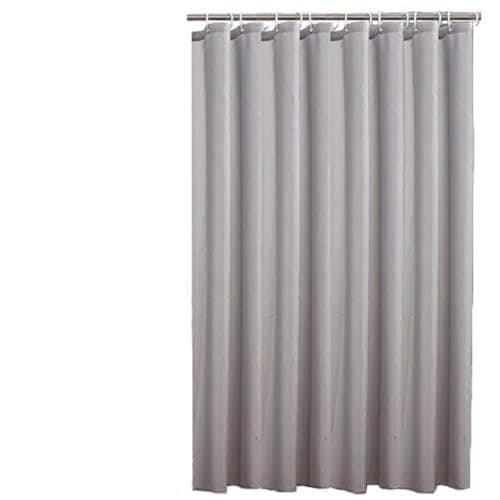 Image of Sfoothome Waterproof Polyester Fabric Shower Curtain,Midew Resistant Washable Bath Curtain For Bathroom With Anti Rust Grommets, Plastic Curtain Rings And Heavy Weighted Hem (180 x 200cm, Gray)