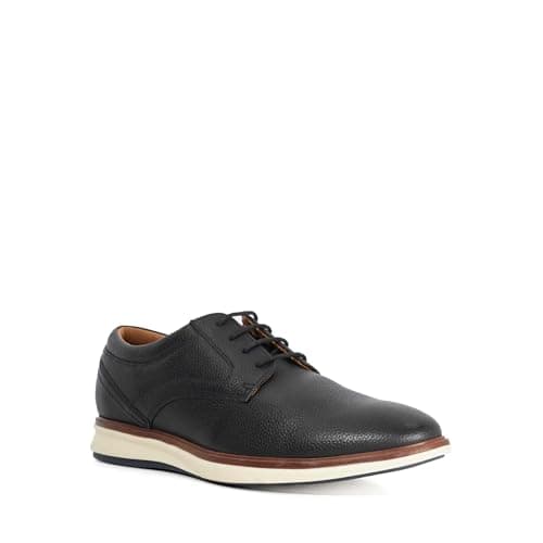 Image of Dune London Mens BRYDON Leather Wide Fit Lace-Up Trainers Size UK 8 Casual Shoes Black