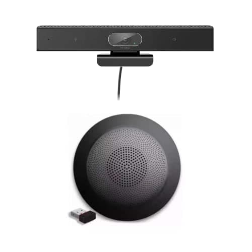 Image of Professional HD 1080p Webcam Noice Cancelling Mics 120° Wide Angle USBA & USBC Compatible with Microsoft Teams Zoom Cisco Webex PC Laptop Mac (HD Webcam + Wireless Speakerphone)