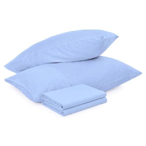 Image of Pillow Cases 2 Pack Sky Blue - 100% Brushed Microfibre UK-Standard Size 50x75cm Envelope Closure Pillowcase - Wrinkle & Stain Resistant Pillow Cover - OEKO-TEX Certified Pillowcases (2, Sky Blue)