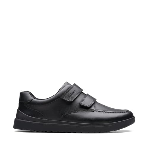 Image of Clarks Goal Style Youths Boys School Shoes F Fit (Black, UK Footwear Size System, Big Kid, Numeric, Medium, 7.5)