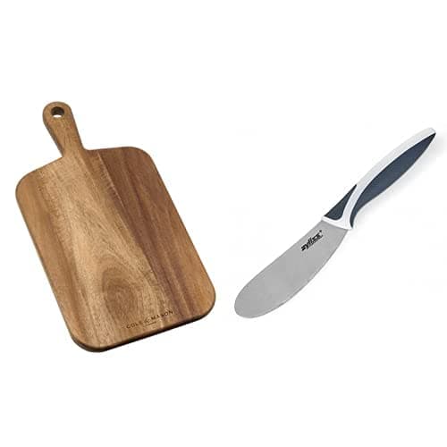Image of Cole & Mason H722131 Barkway Small Chopping Board with Handle | Wooden Board/Cutting Board/Serving Board | Acacia Wood | (L) 420mm x (W) 210mm x (D) 20mm | Not Suitable for The Dishwasher
