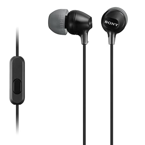 Image of Sony MDREX15AP In-Ear Earbud Headphones with Mic, Black (MDREX15AP/B)