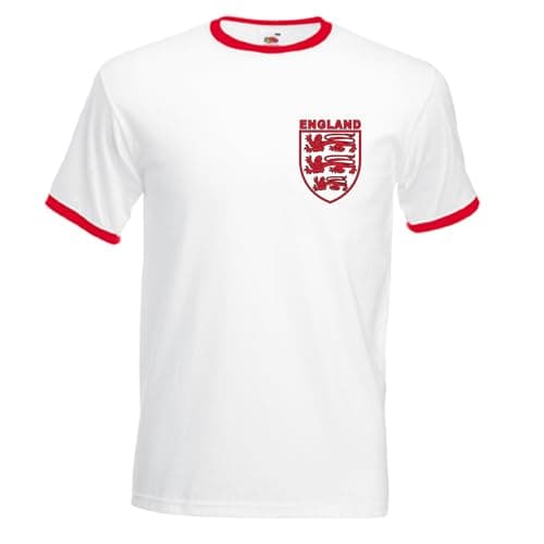 Image of Senlak England Three Lions Retro T-Shirt - Available up to Size 3XL (L) White
