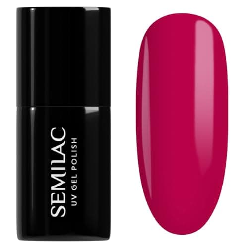 Image of SEMILAC Gel Nail Polish 103 Elegant Raspberry - Full Coverage Gel Polish - Soak Off Easy To Use LED/UV Nail Lamp - Long Lasting Manicure and Pedicure up to 3 weeks