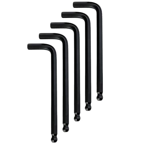 Image of Kesiku 5PC Metric Allen Key Set, 4mm Ball End Small Alan Hex Key L-Shape Hexagon Wrenches Chrome Vanadium Steel Repairing Tool for Home Maintenance DIY