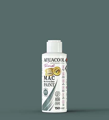 Image of Happy Woody AquaCool Multi Surface, Acrylic, Chalk, Matt, Quick Dry Paint/For Interior and Exterior Use on Furniture, Wood, Plastic, Glass, Ceramic, Stone (150 ml, Slate Grey 873)