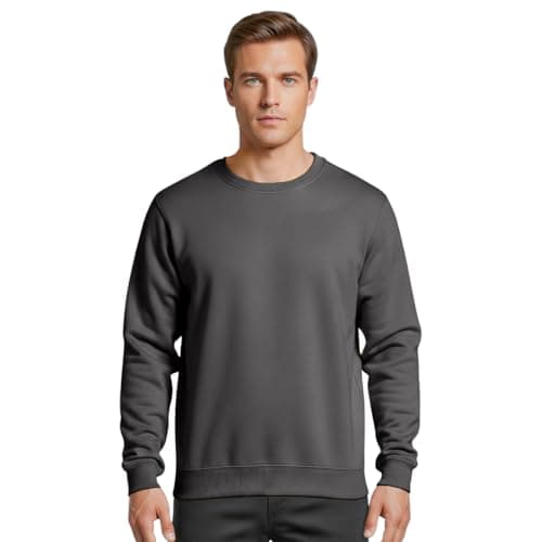 Image of Star and Stripes LARGE CHARCOAL crew neck cotton sweatshirts durable jumpers unisex fitting