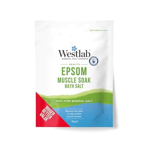 Image of Westlab - Reviving Epsom Salt - 2kg Resealable Pouch - 100% Natural, Pure & Unscented Mineral Salts - Supports Sleep and Relieves Aching Muscles