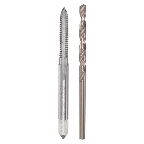 Image of sourcing map Tap & Bit Sets, 6#-32 UNC 2B Straight Flute Machine Thread Milling Tap, 2.6mm M35 Cobalt High Speed Steel (HSS-CO) Twist Drill Bit