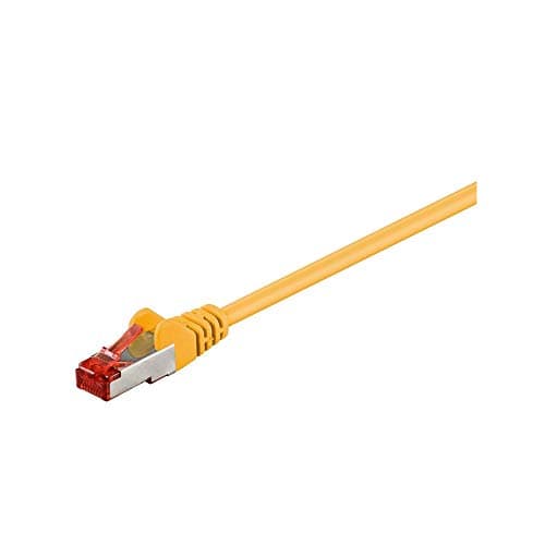 Image of goobay 92453 CAT 6 Patch Cable, S/FTP PiMF, Yellow, 0.15m Length