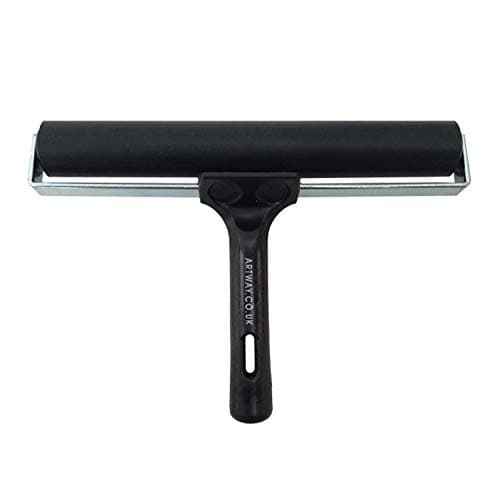 Image of Artway Rubber Brayer Roller - 20cm – Black – Ideal Inking Roller for Printmaking/Lino Printing