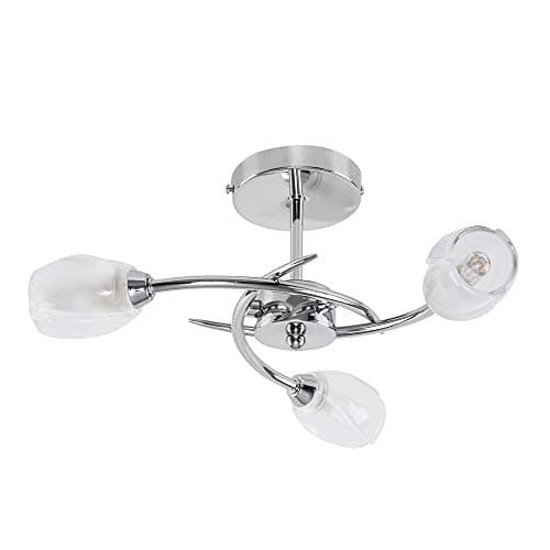 Image of MiniSun | Modern Chrome 3 Way LED Ceiling Light with Frosted Glass Shades - Supplied with 3 x 3W G9 LED Bulbs | Ceiling Lights & Home Improvements Essential | Mains Wired
