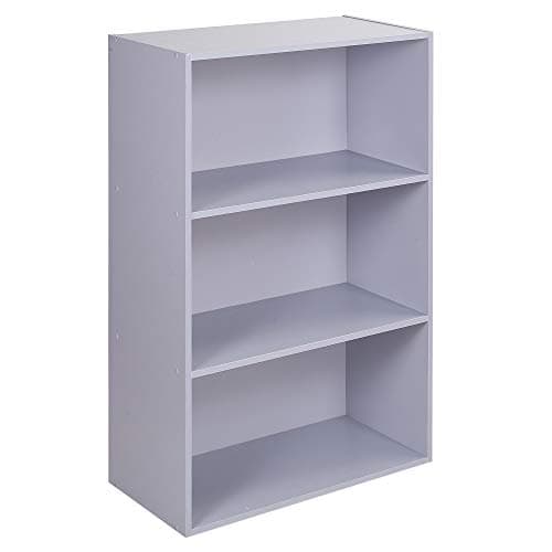 Image of URBNLIVING Oslo Wide 3 Tier Wooden Shelf Bookcase Stand (Grey)
