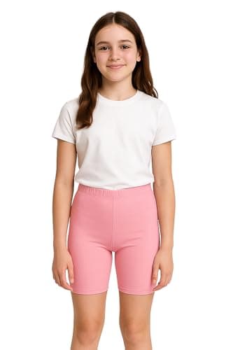 Image of PopCouture Girls Premium Activewear Gymnastics Sports Cycling Shorts Baby Pink 2-3 Years