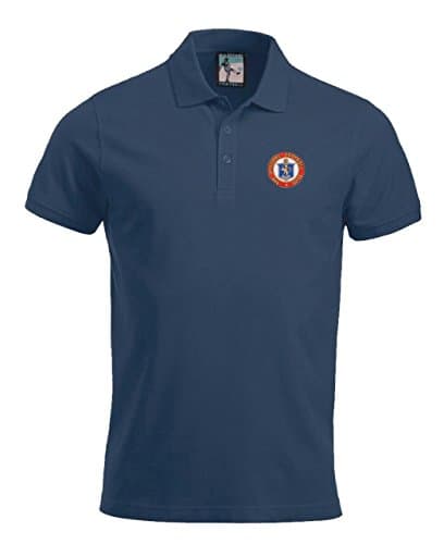 Image of Rangers Retro Football Polo Embroidered Logo Navy