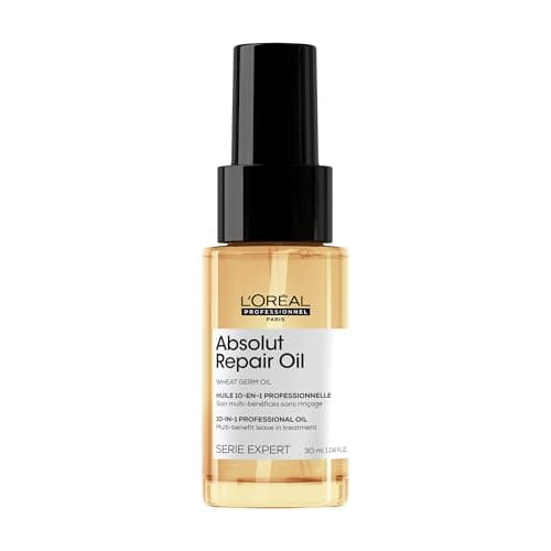 Image of L'Oréal Professionnel Nourishing Leave-In Oil for Dry and Damaged Hair, for Immediate Restructuring, Series Expert, Absolut Repair 10-in-1 Oil, 30 ml