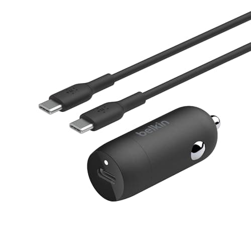 Image of Belkin BoostCharge 30W Fast Car Charger With USB-C Power Delivery Port, Compact Design, Cable Included, Universal Compatibility for iPhone 16, 15, Galaxy S23, Note and More - Black