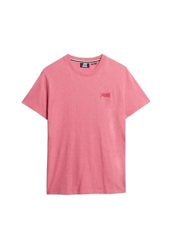 Image of Superdry Shirt Essential Logo EMB tee Punch Pink Marl S Men, Punch Pink Marl, S