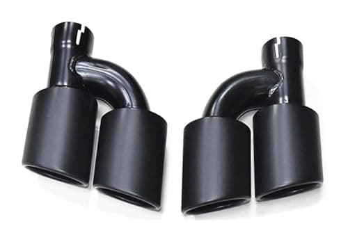 Image of Tail End Pipe For A4 A5 A6 A7 Up To S4 S5 S6 S7 Muffler Tip 60mm Tailpipe Dual Out Stainless Steel Car Rear Exhaust Pipe(Black a)