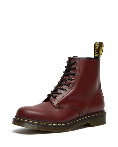 Image of Dr. Martens Men's 8 Eye Boot Sneaker, Cherry Red Smooth, 5 UK