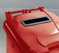 Image of Confidential Waste Wheelie Bin 140 Litre Red 377903